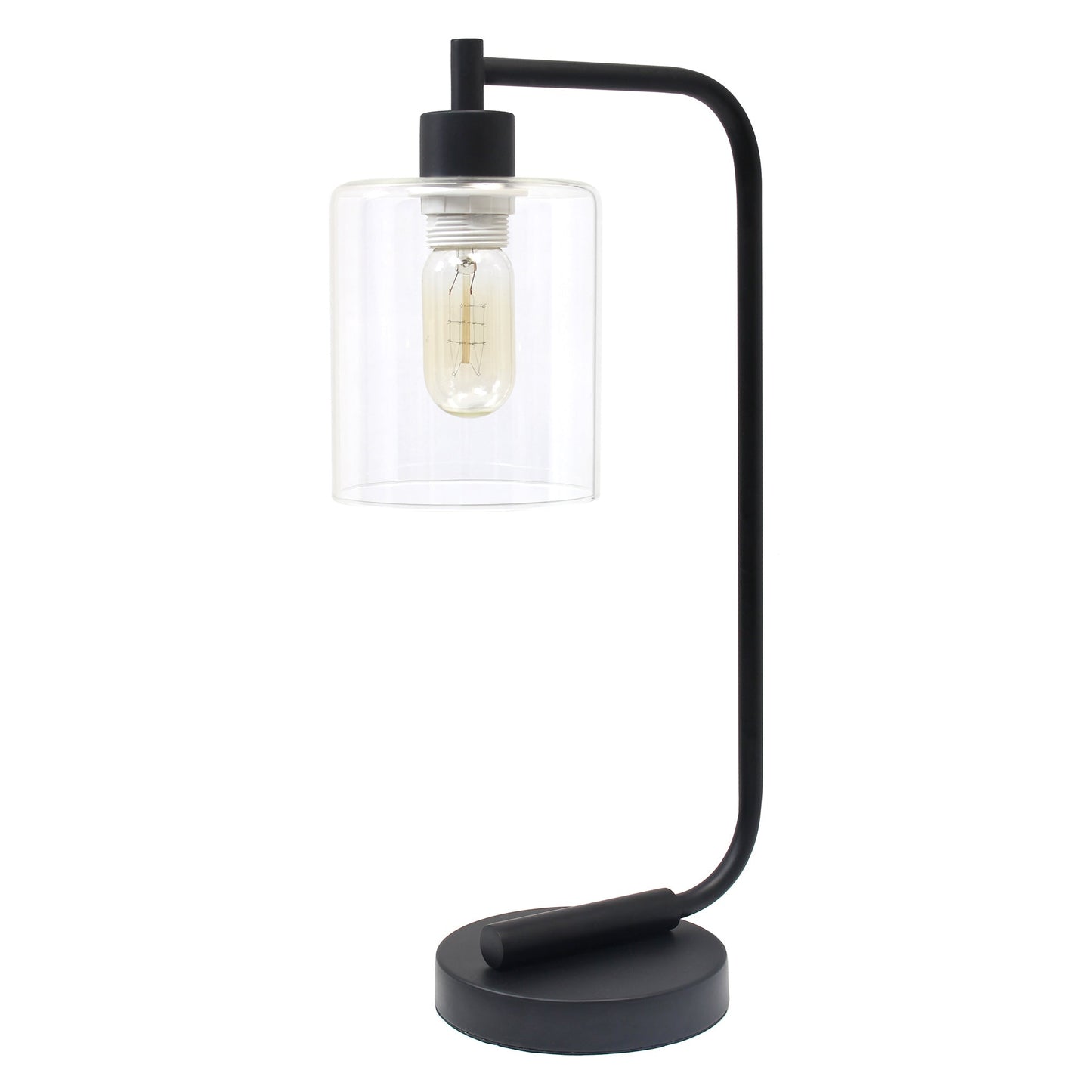All The Rages Lalia Home Black Iron Table Lamp With Glass Shade