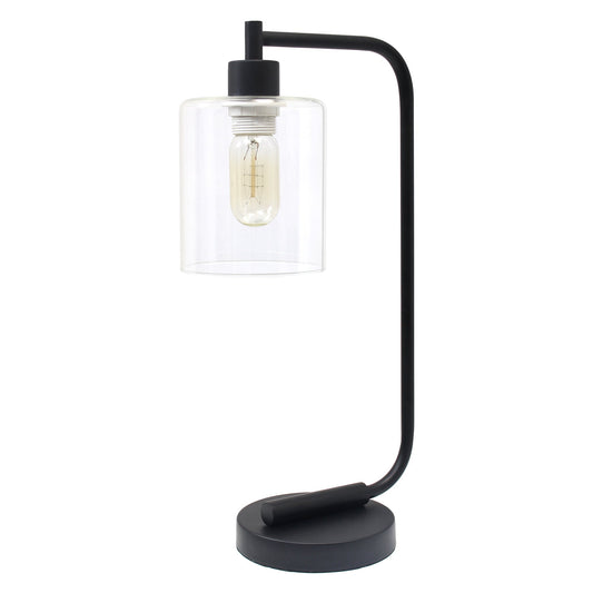 All The Rages Lalia Home Black Iron Table Lamp With Glass Shade