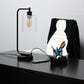 All The Rages Lalia Home Black Iron Table Lamp With USB Port & Glass Shade