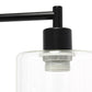 All The Rages Lalia Home Black Iron Table Lamp With USB Port & Glass Shade
