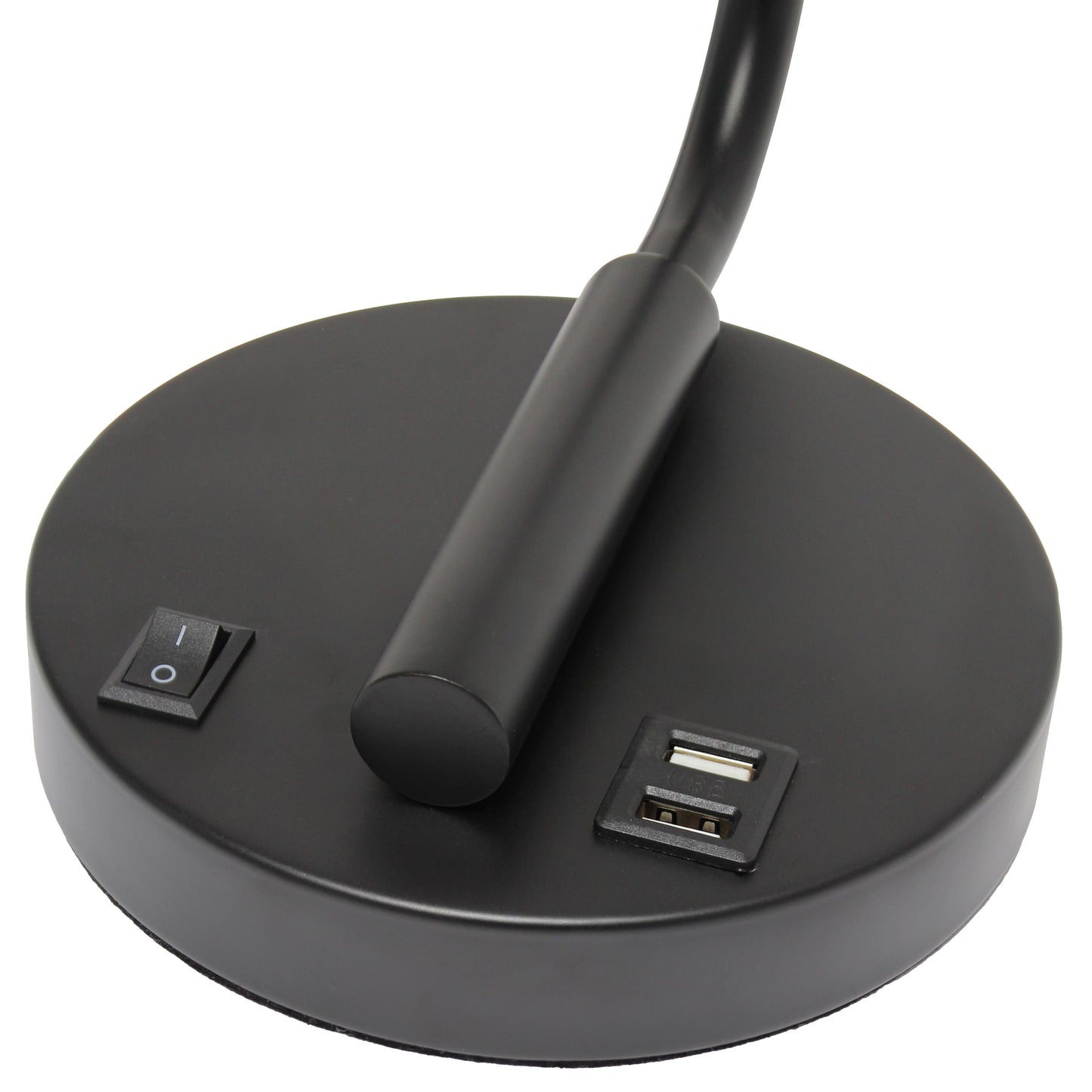 All The Rages Lalia Home Black Iron Table Lamp With USB Port & Glass Shade