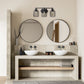 All The Rages Lalia Home Black Ironhouse 3-Light Vanity Light With Industrial Decorative Cage Shades