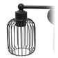 All The Rages Lalia Home Black Ironhouse 3-Light Vanity Light With Industrial Decorative Cage Shades