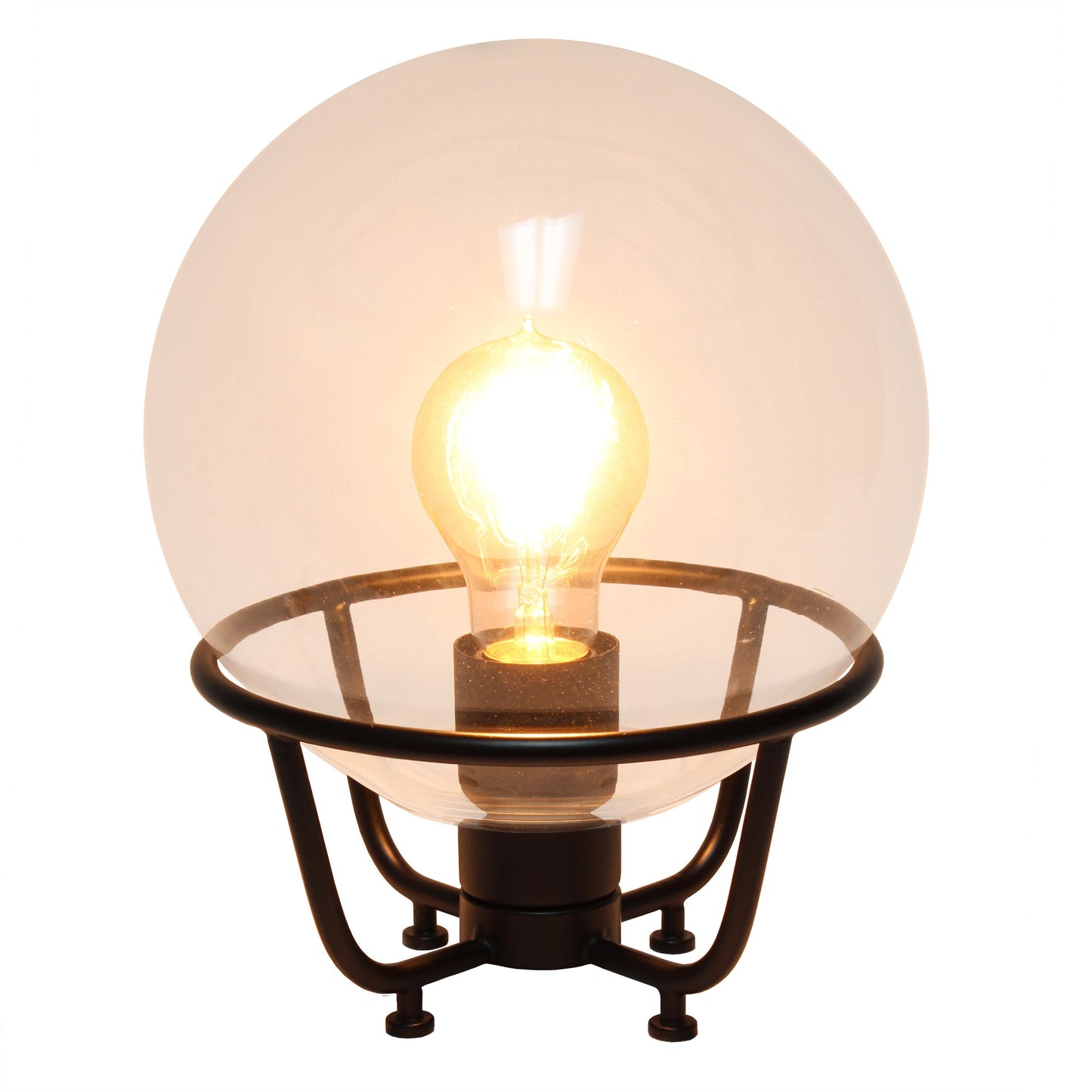 All The Rages Lalia Home Black Old World Globe Glass Table Lamp