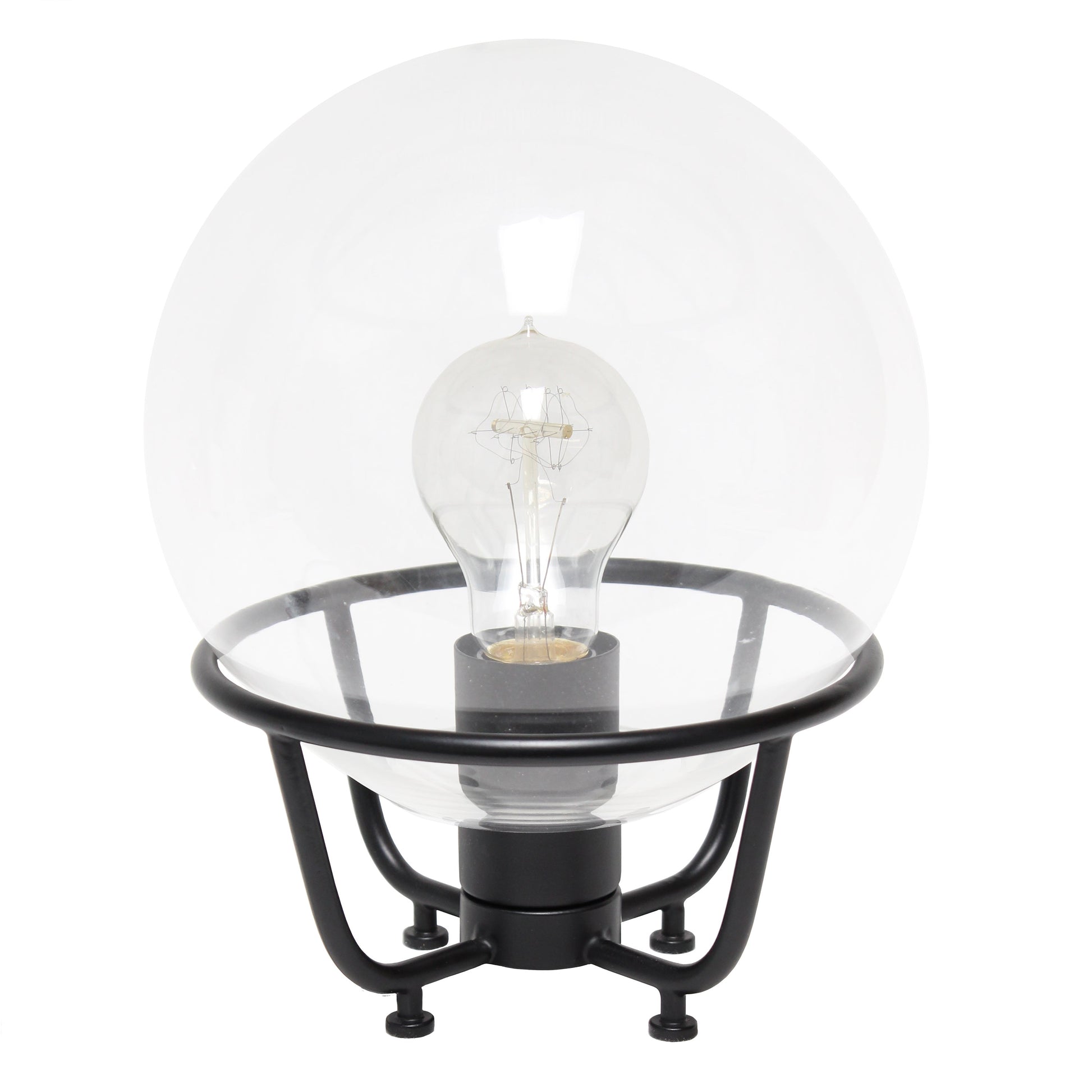 All The Rages Lalia Home Black Old World Globe Glass Table Lamp
