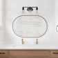 All The Rages Lalia Home Black Studio Loft Modern 3-Light Metal Vanity Light With Clear Seeded Glass Shades