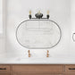 All The Rages Lalia Home Black Studio Loft Modern 3-Light Metal Vanity Light With Clear Seeded Glass Shades