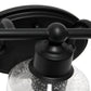 All The Rages Lalia Home Black Studio Loft Modern 3-Light Metal Vanity Light With Clear Seeded Glass Shades