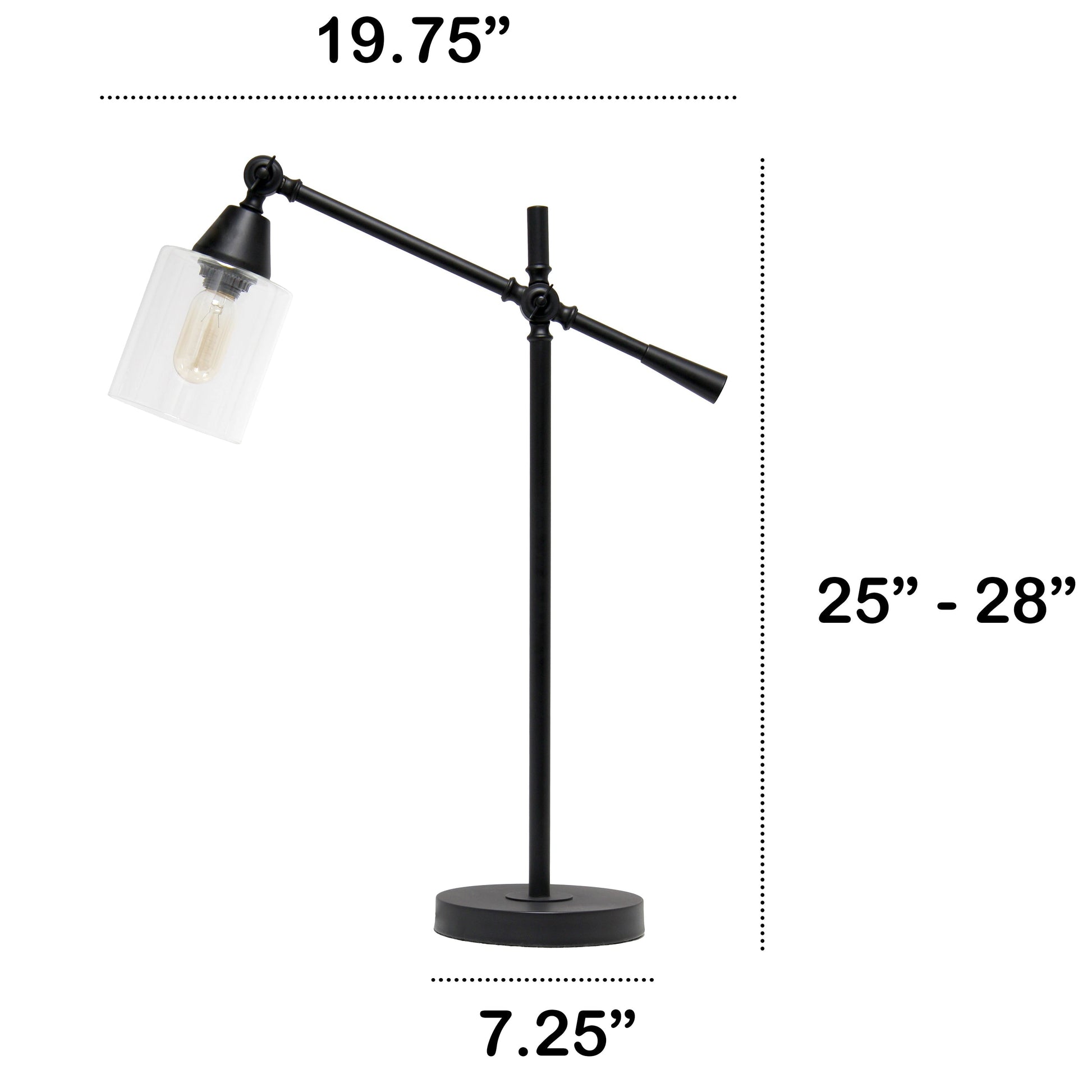 All The Rages Lalia Home Black Vertically Adjustable Table Lamp