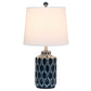 All The Rages Lalia Home Blue Moroccan Table Lamp With Fabric White Shade