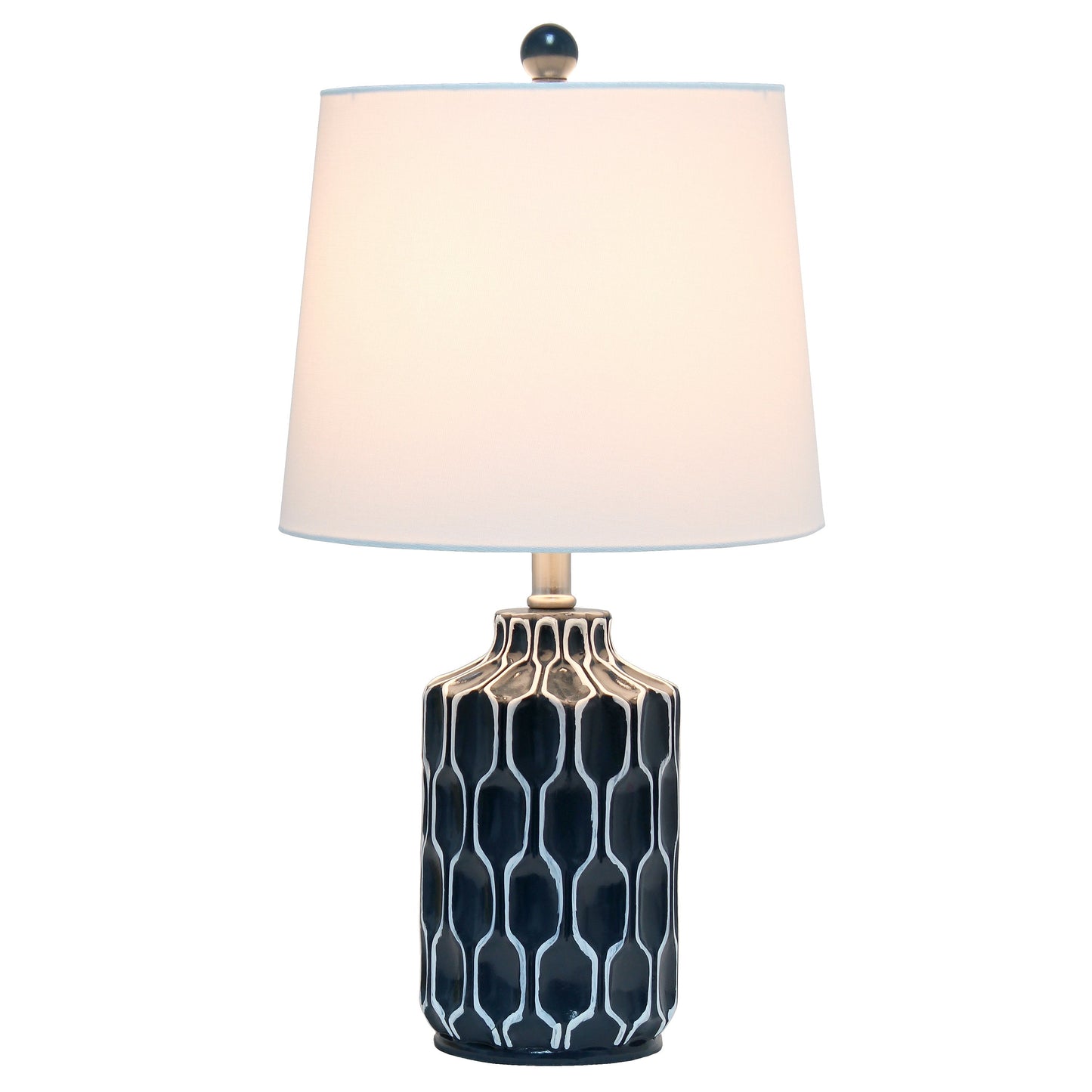 All The Rages Lalia Home Blue Moroccan Table Lamp With Fabric White Shade