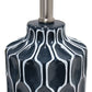 All The Rages Lalia Home Blue Moroccan Table Lamp With Fabric White Shade
