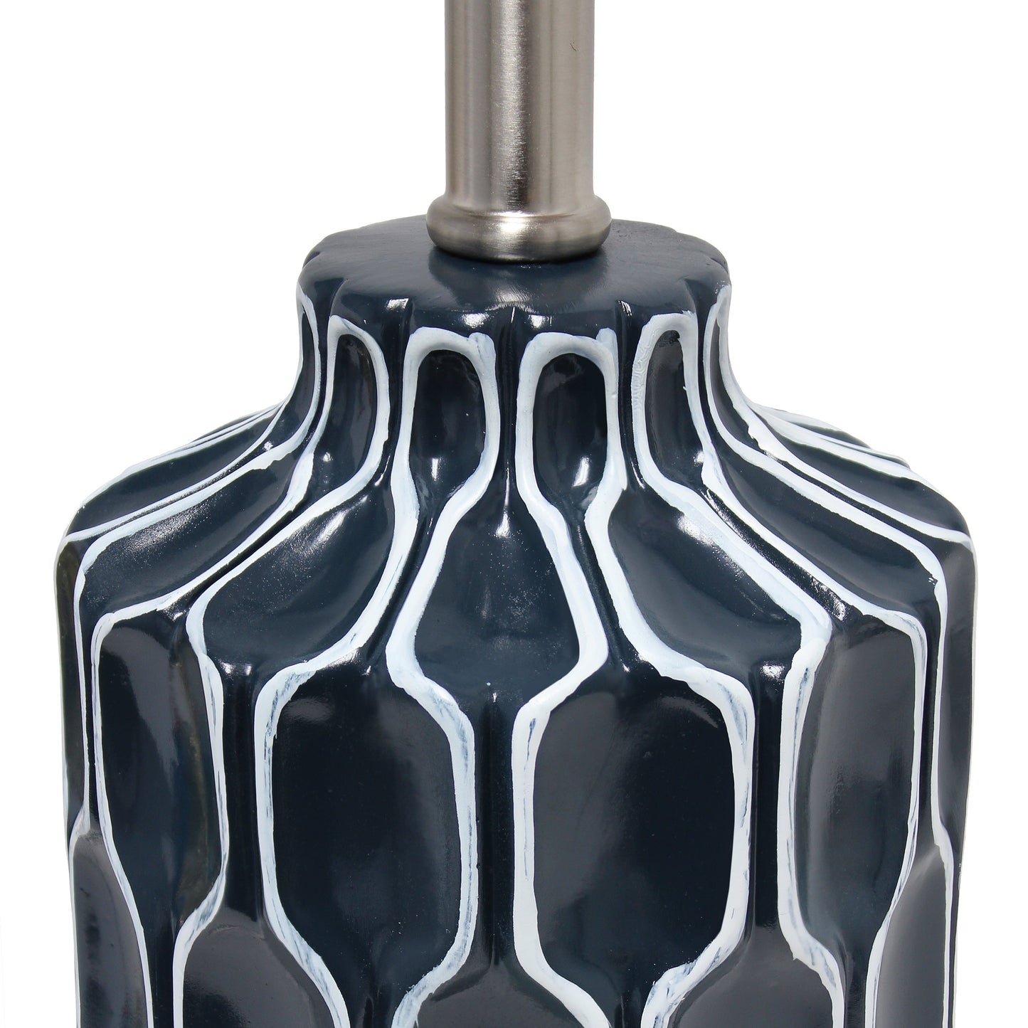 All The Rages Lalia Home Blue Moroccan Table Lamp With Fabric White Shade