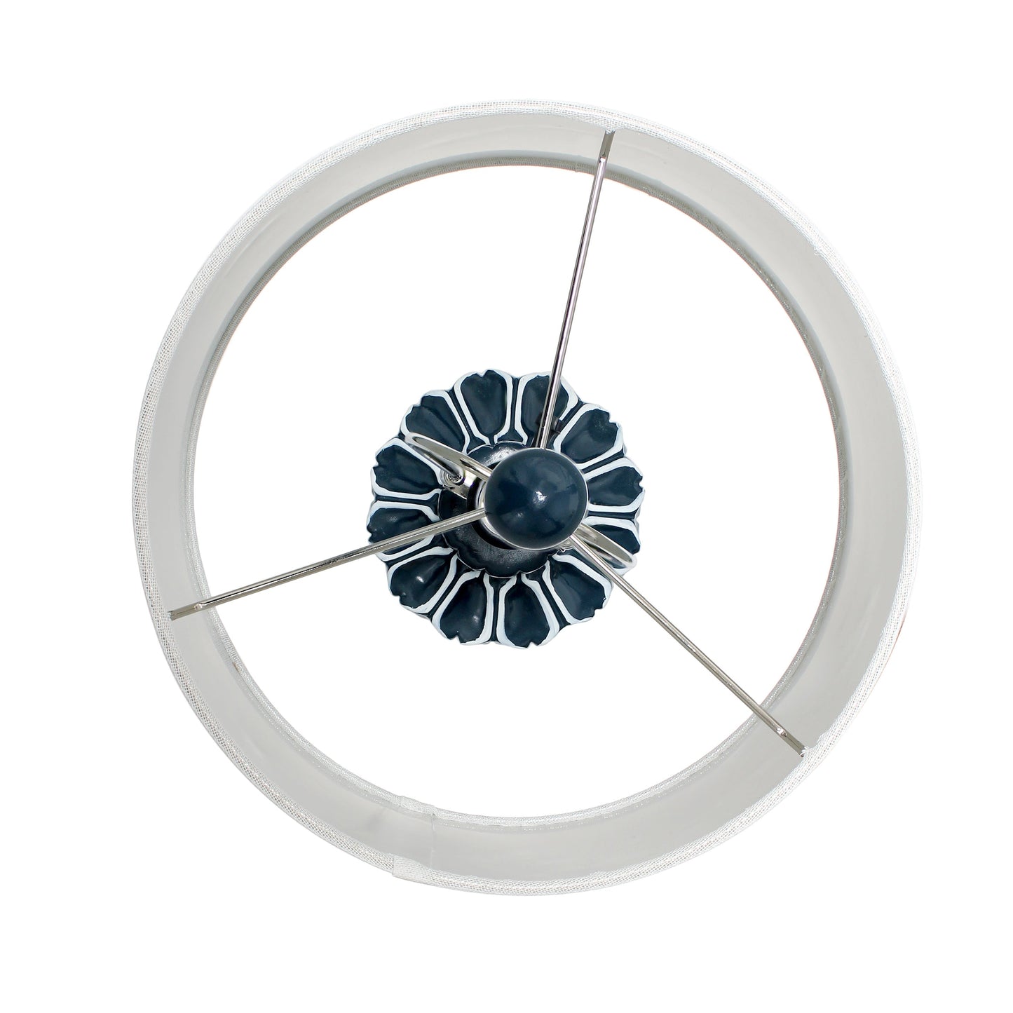 All The Rages Lalia Home Blue Moroccan Table Lamp With Fabric White Shade