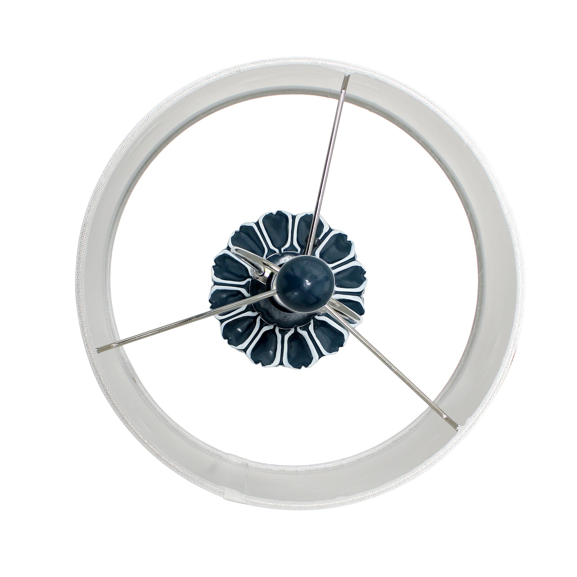 All The Rages Lalia Home Blue Moroccan Table Lamp With Fabric White Shade