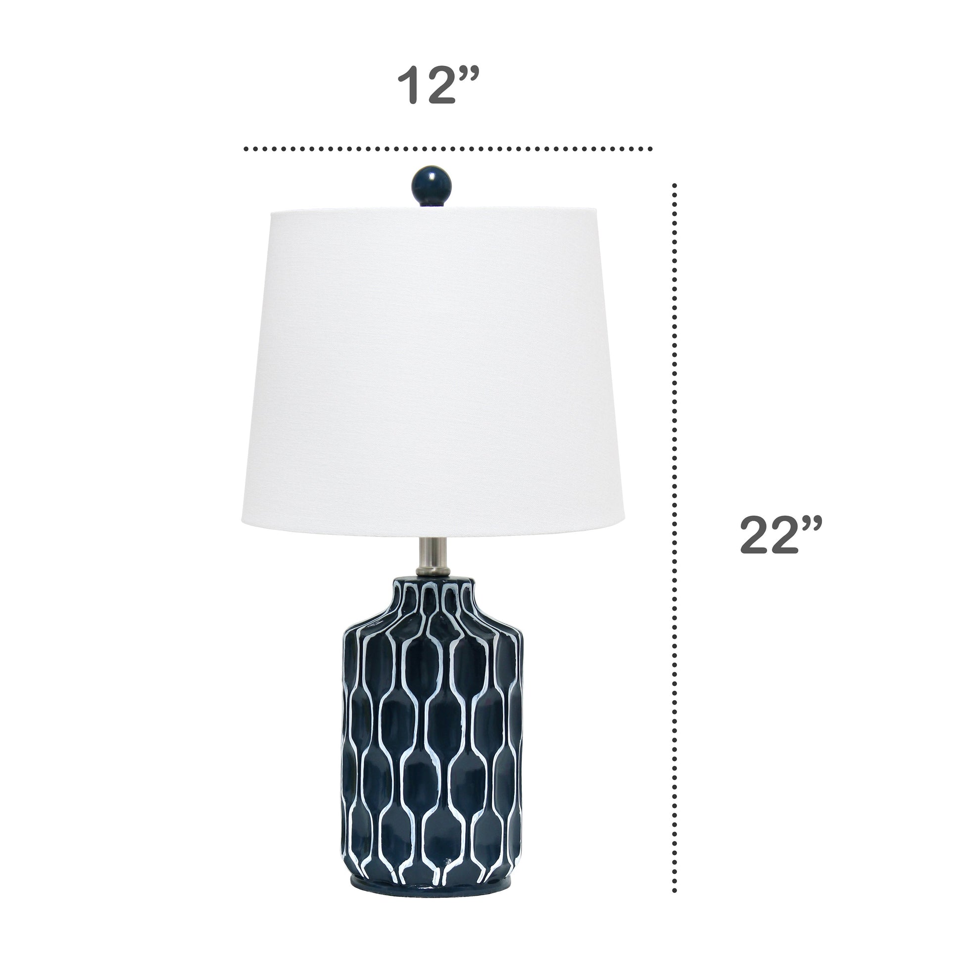 All The Rages Lalia Home Blue Moroccan Table Lamp With Fabric White Shade