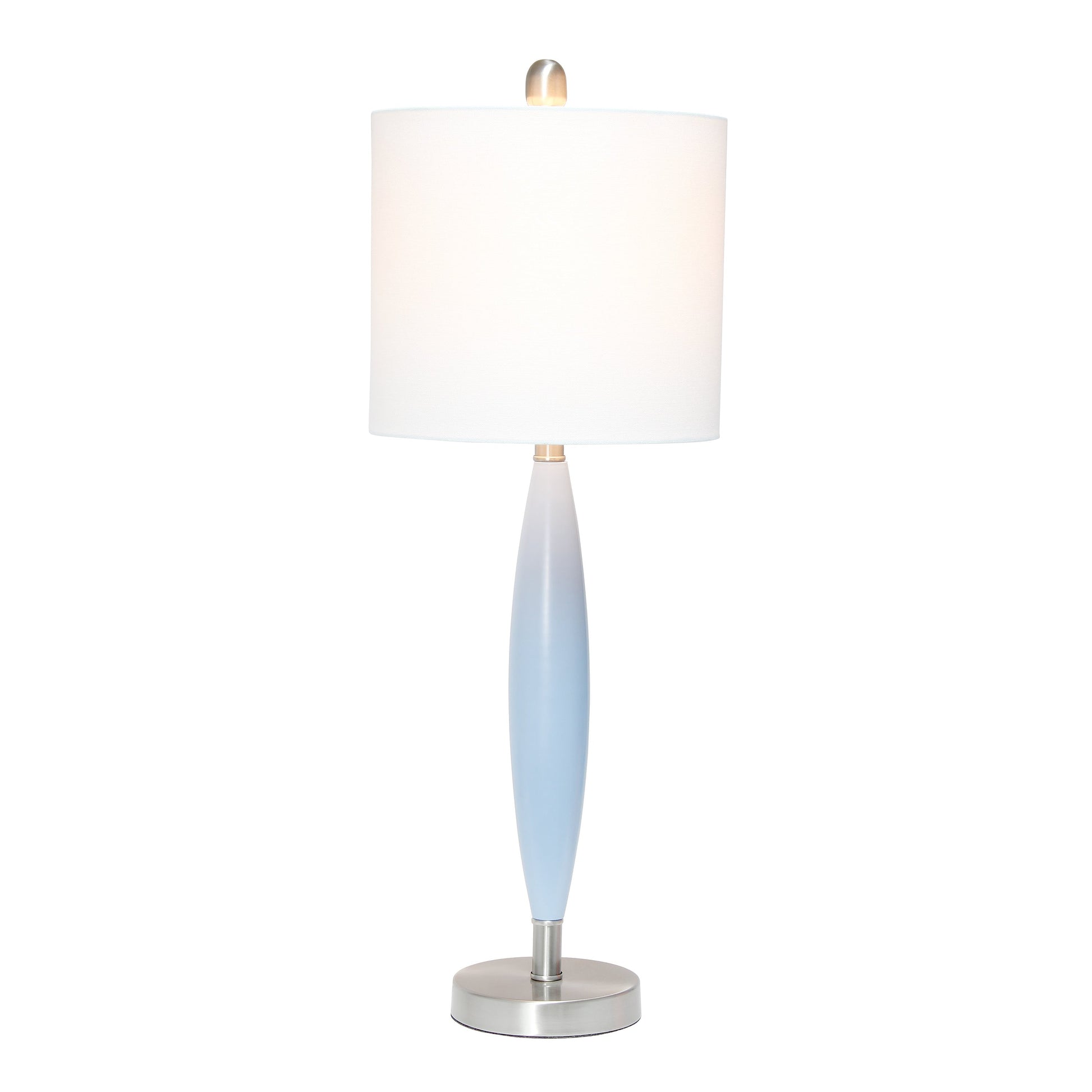 All The Rages Lalia Home Blue Stylus Table Lamp With White Fabric Shade