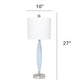 All The Rages Lalia Home Blue Stylus Table Lamp With White Fabric Shade