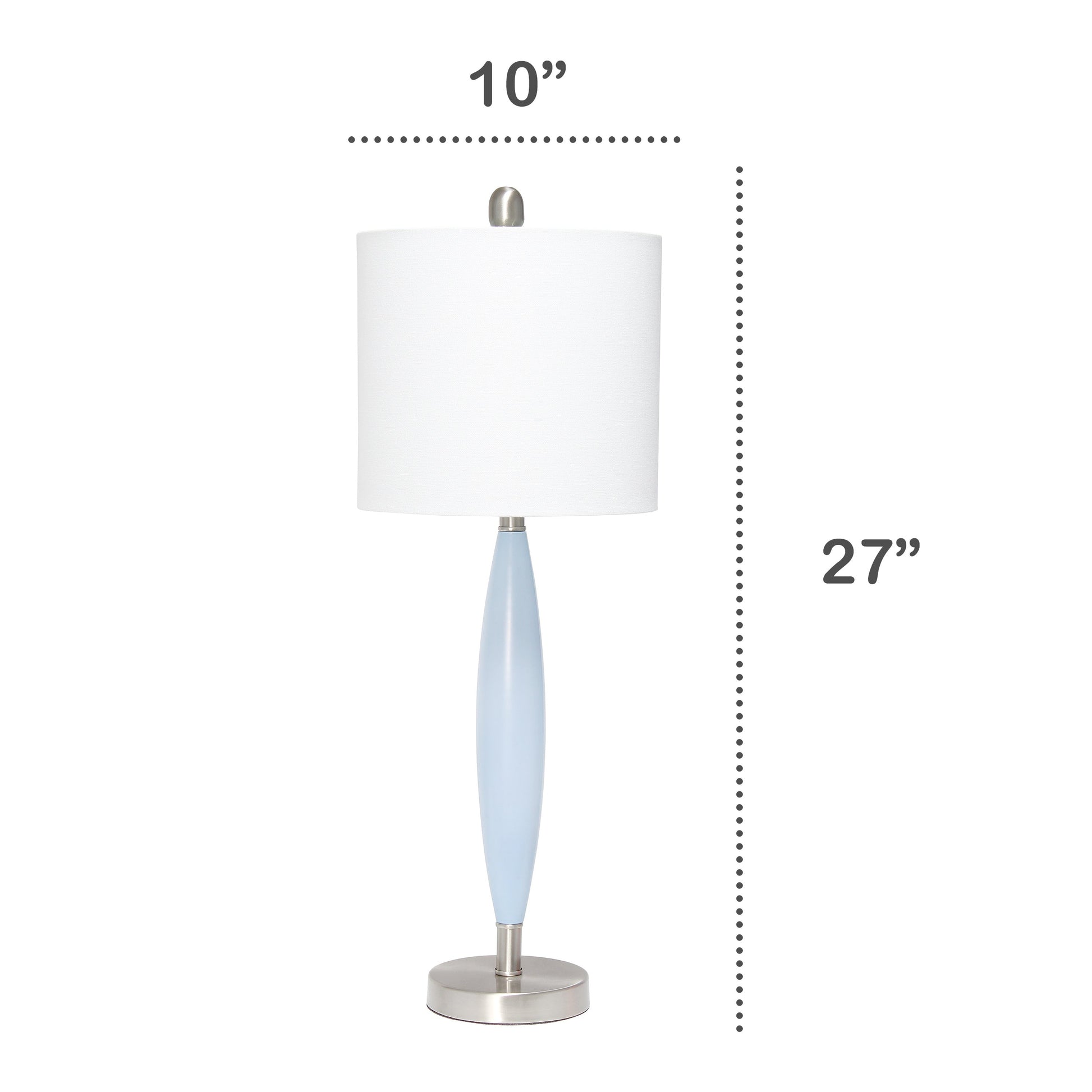 All The Rages Lalia Home Blue Stylus Table Lamp With White Fabric Shade