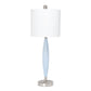All The Rages Lalia Home Blue Stylus Table Lamp With White Fabric Shade
