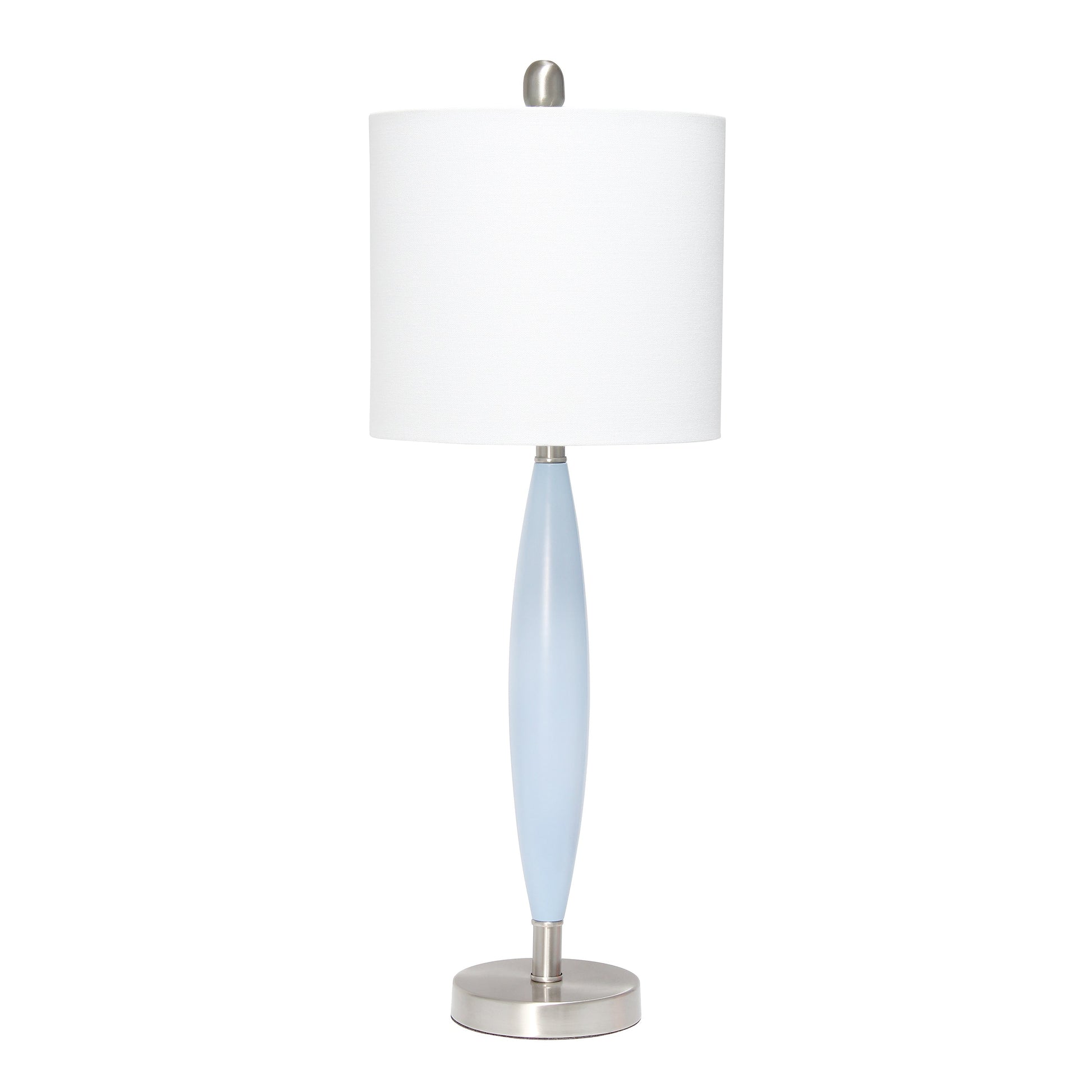 All The Rages Lalia Home Blue Stylus Table Lamp With White Fabric Shade