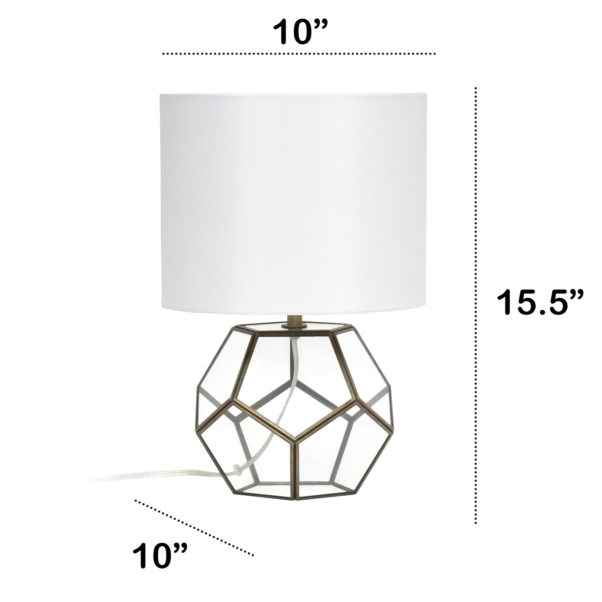 All The Rages Lalia Home Brass Transparent Octagonal Table Lamp