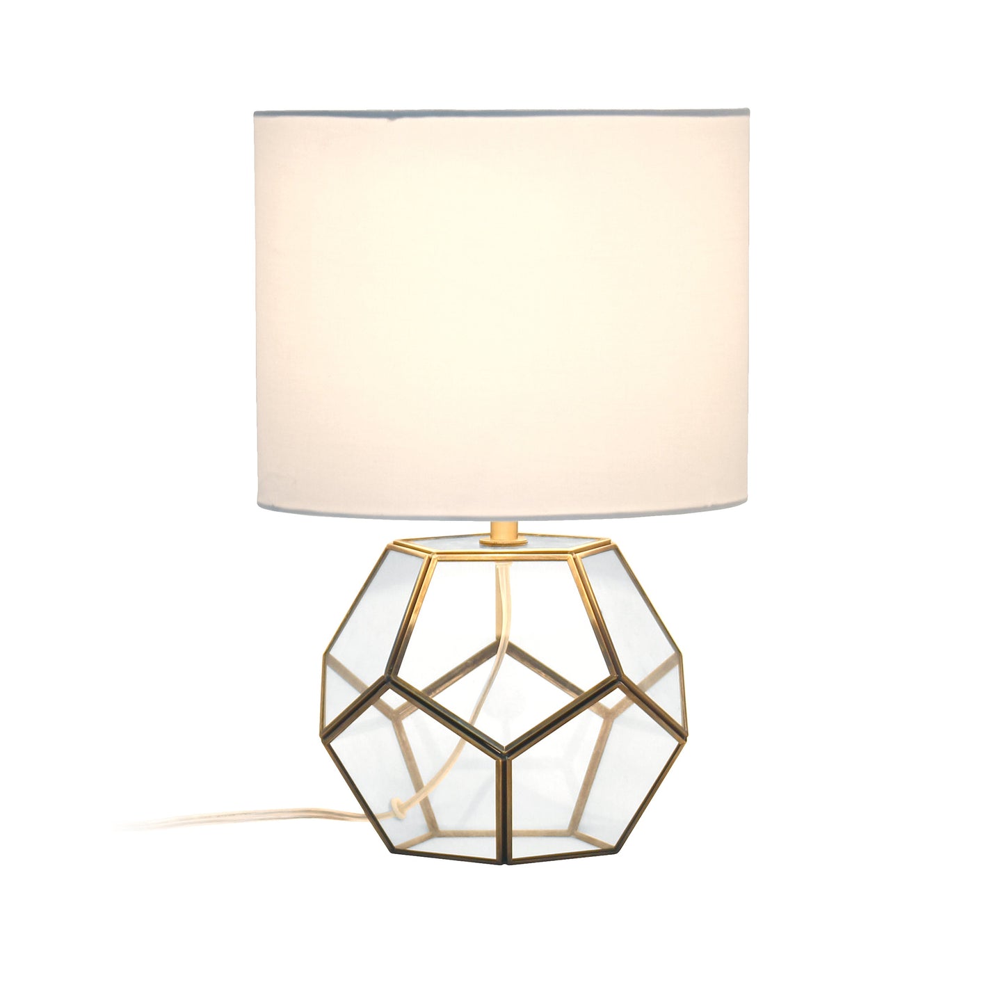 All The Rages Lalia Home Brass Transparent Octagonal Table Lamp