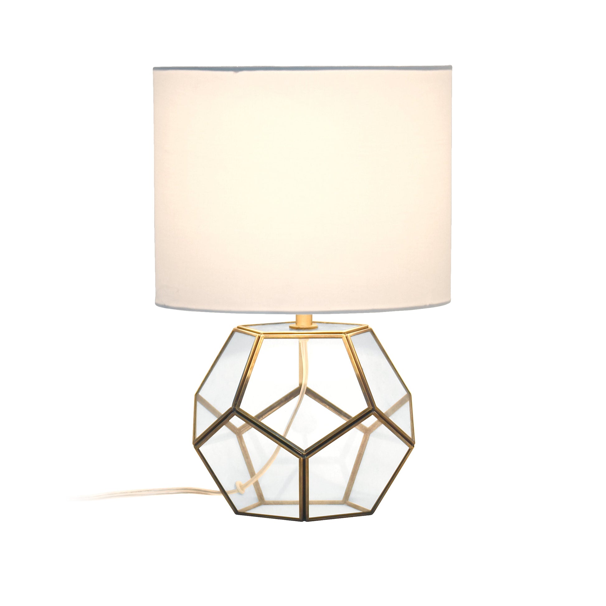 All The Rages Lalia Home Brass Transparent Octagonal Table Lamp