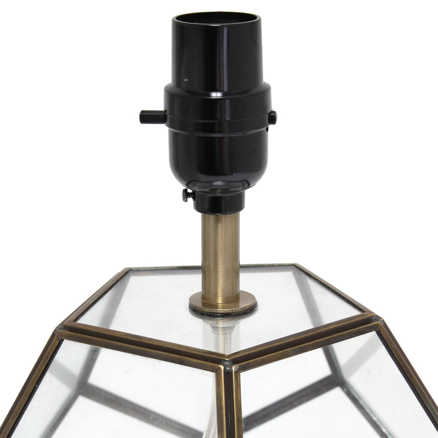 All The Rages Lalia Home Brass Transparent Octagonal Table Lamp