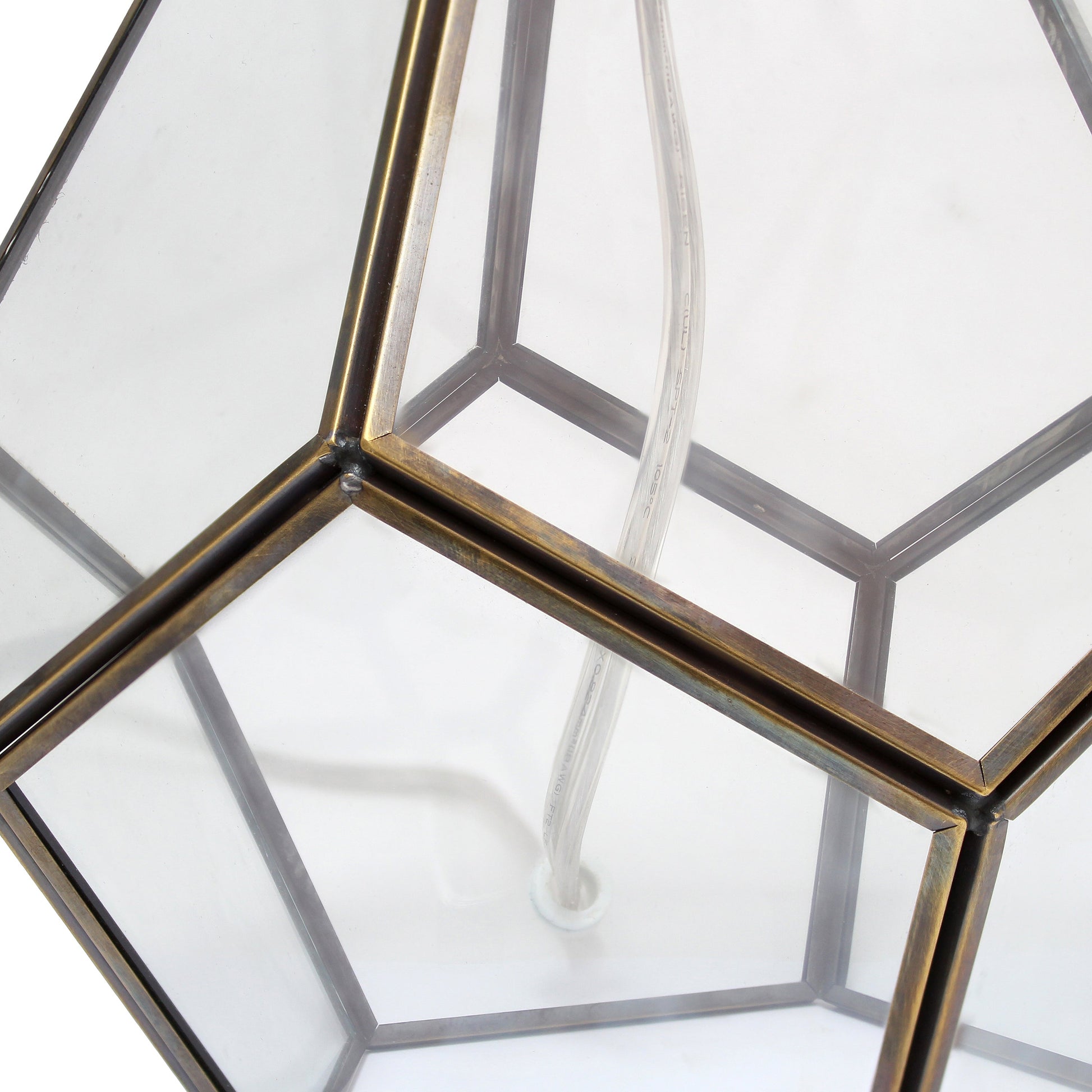 All The Rages Lalia Home Brass Transparent Octagonal Table Lamp