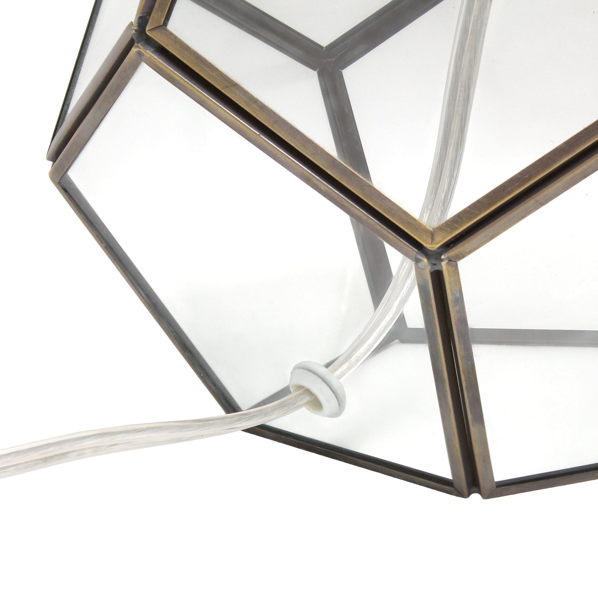 All The Rages Lalia Home Brass Transparent Octagonal Table Lamp