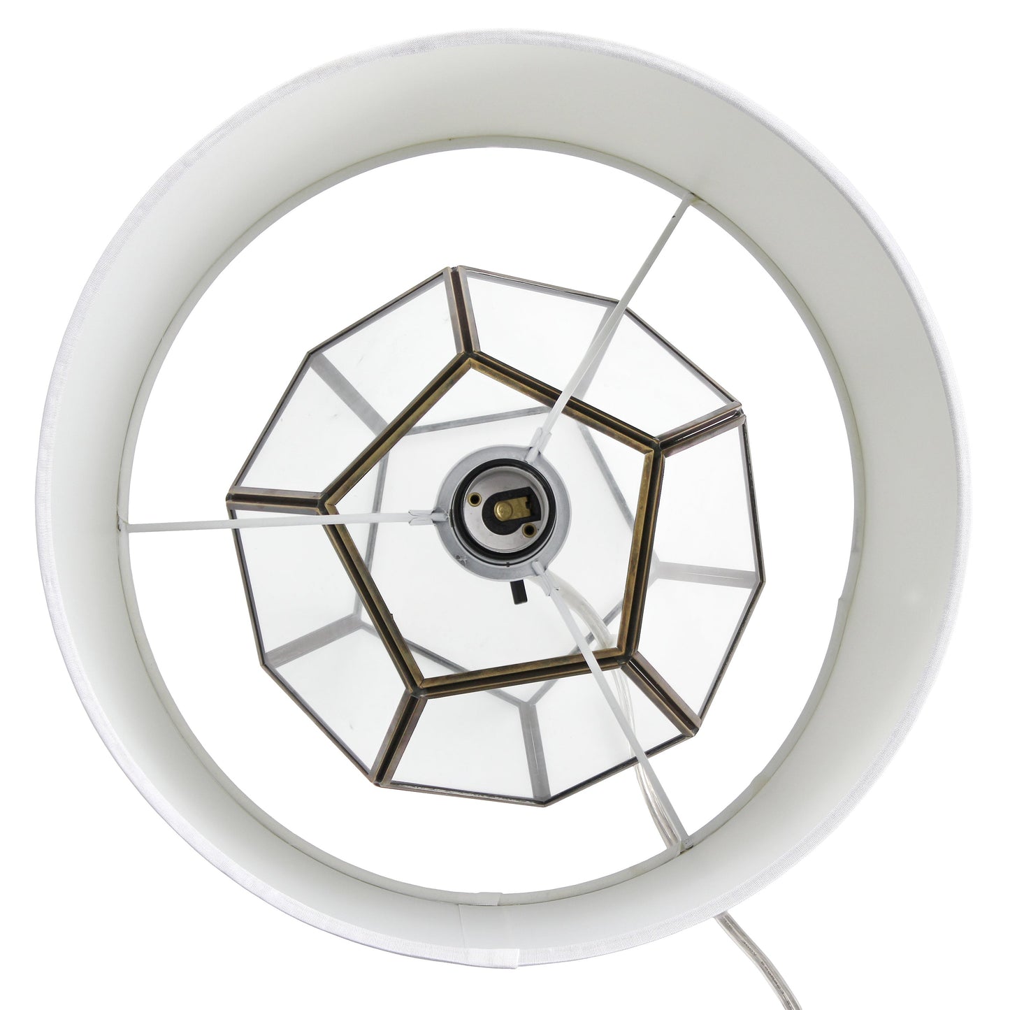 All The Rages Lalia Home Brass Transparent Octagonal Table Lamp