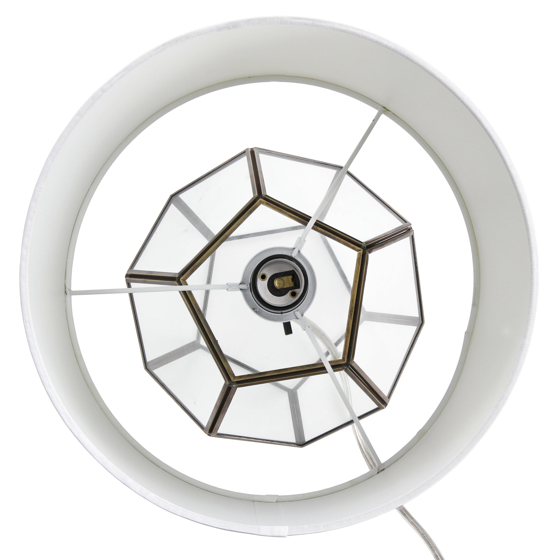 All The Rages Lalia Home Brass Transparent Octagonal Table Lamp