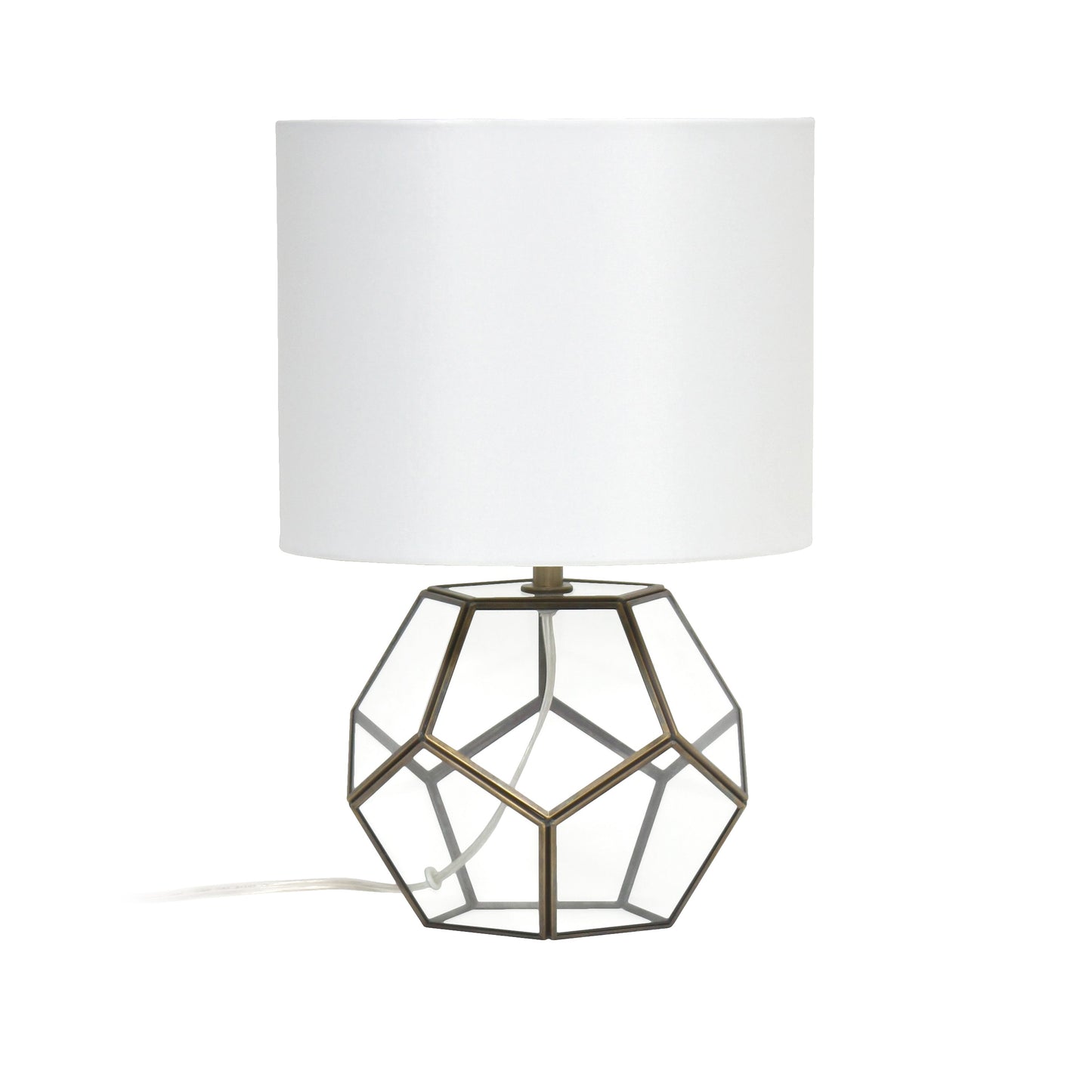 All The Rages Lalia Home Brass Transparent Octagonal Table Lamp