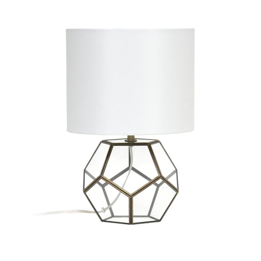 All The Rages Lalia Home Brass Transparent Octagonal Table Lamp