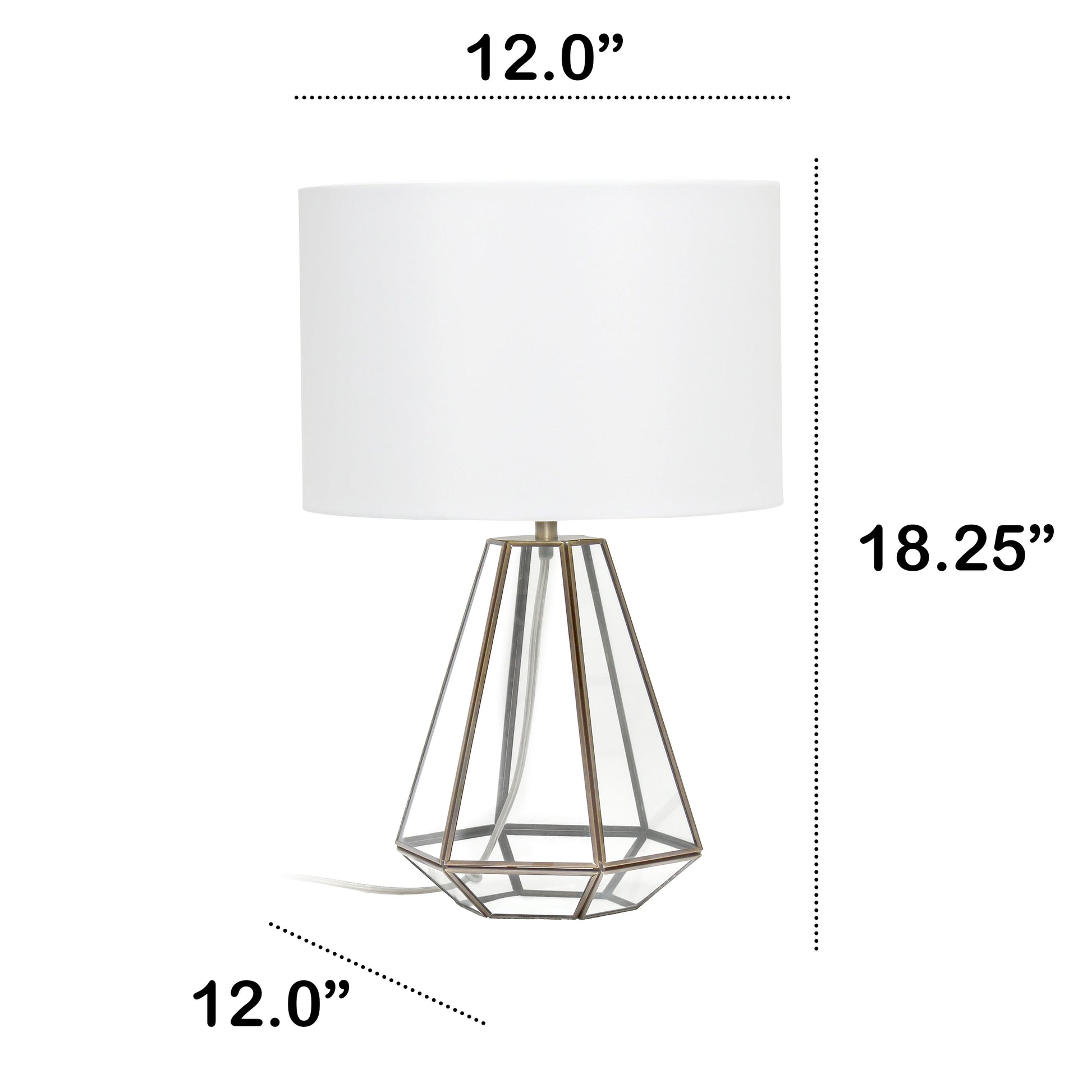 All The Rages Lalia Home Brass Transparent Triagonal Table Lamp