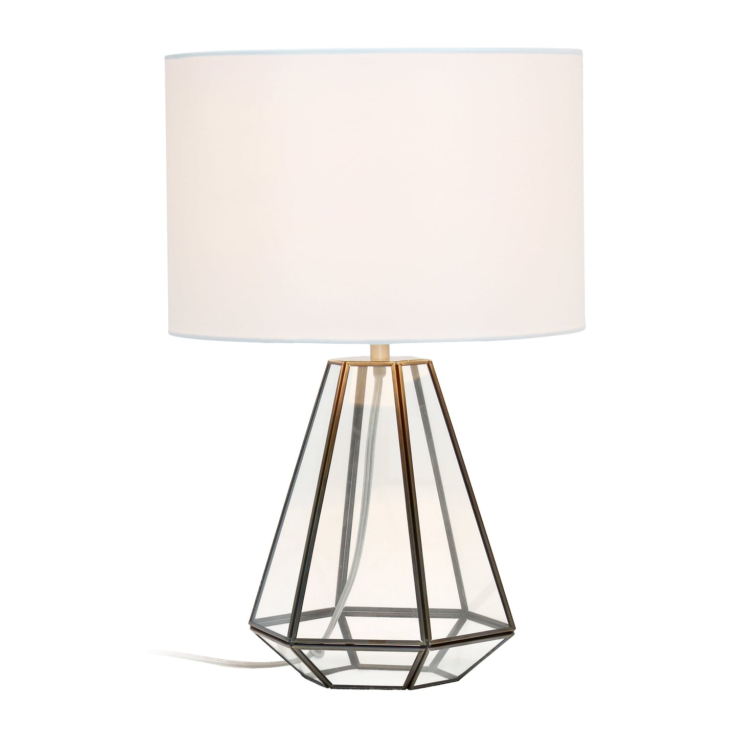 All The Rages Lalia Home Brass Transparent Triagonal Table Lamp