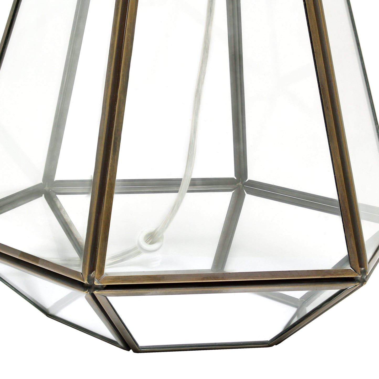All The Rages Lalia Home Brass Transparent Triagonal Table Lamp