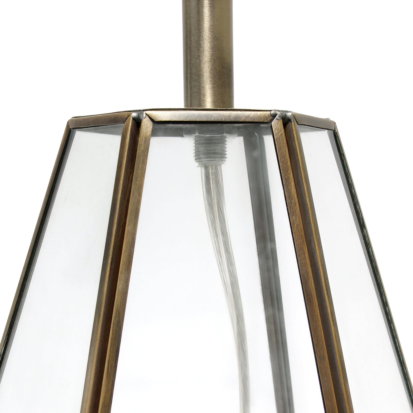All The Rages Lalia Home Brass Transparent Triagonal Table Lamp
