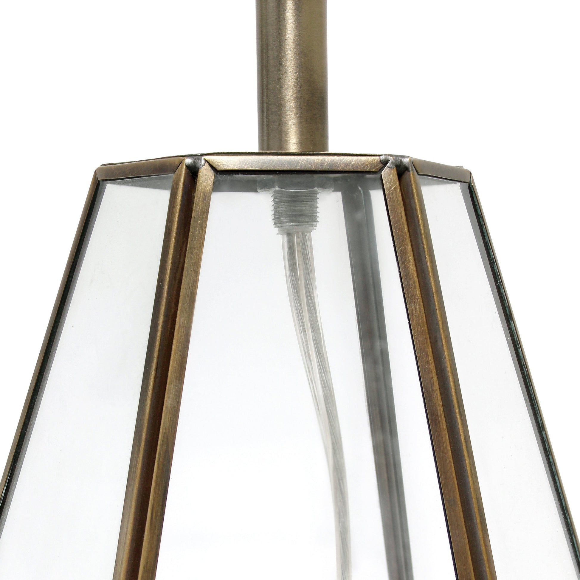 All The Rages Lalia Home Brass Transparent Triagonal Table Lamp