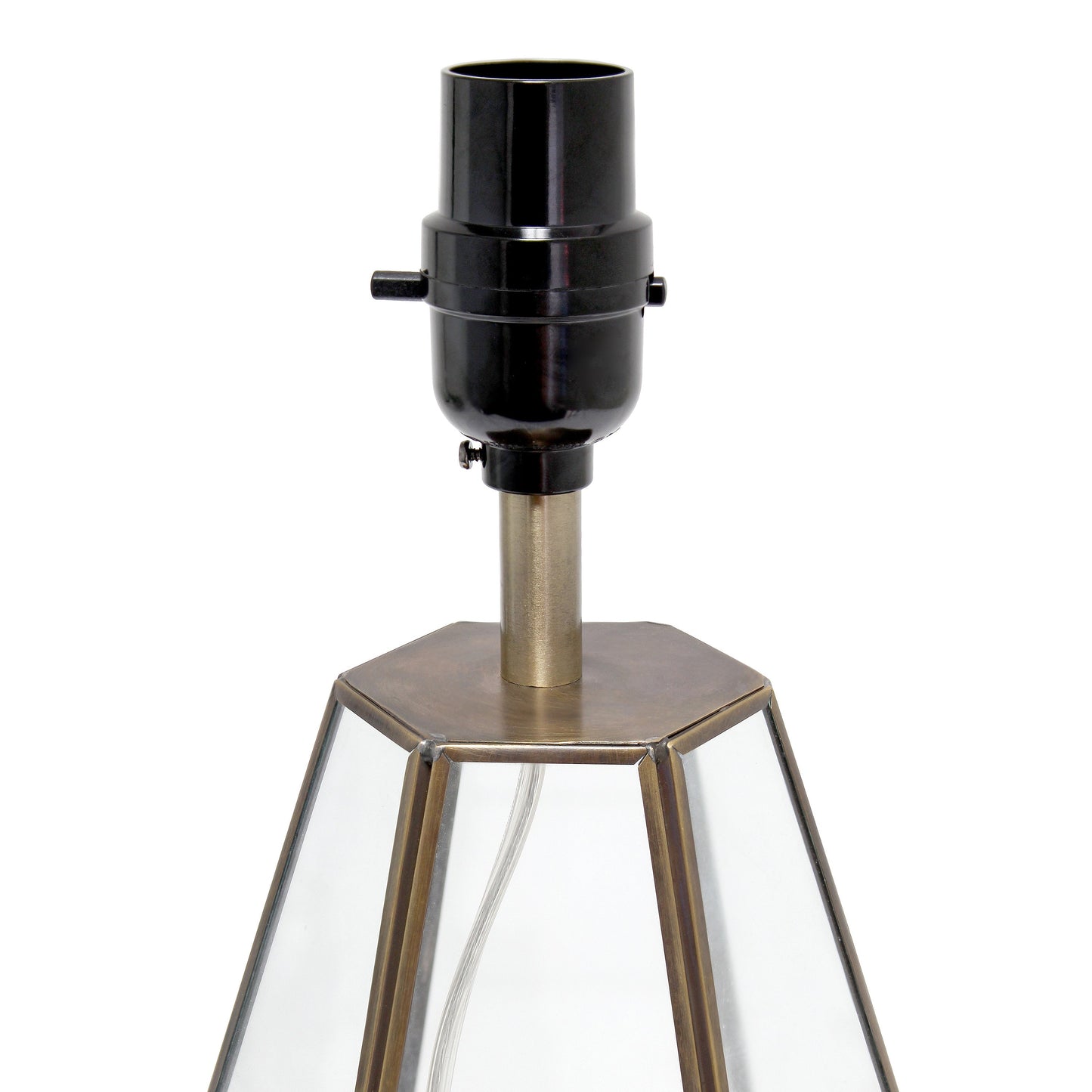 All The Rages Lalia Home Brass Transparent Triagonal Table Lamp