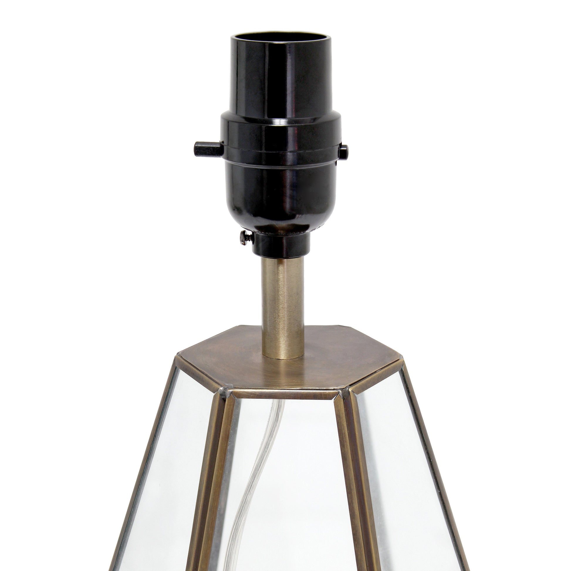 All The Rages Lalia Home Brass Transparent Triagonal Table Lamp