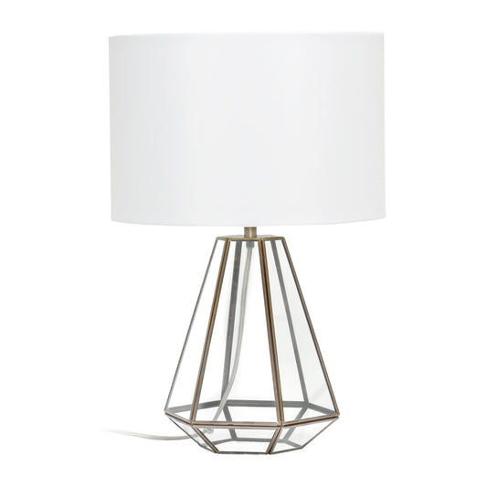 All The Rages Lalia Home Brass Transparent Triagonal Table Lamp