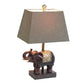 All The Rages Lalia Home Brown Elephant Table Lamp With Fabric Shade