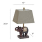All The Rages Lalia Home Brown Elephant Table Lamp With Fabric Shade