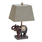 All The Rages Lalia Home Brown Elephant Table Lamp With Fabric Shade