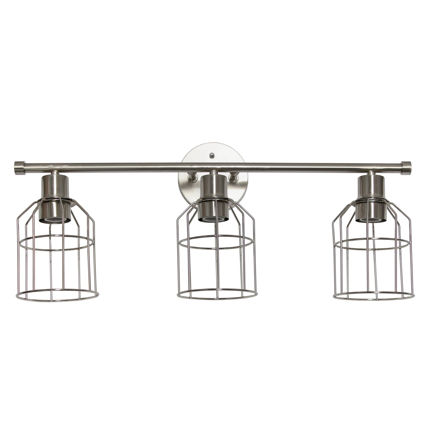 All The Rages Lalia Home Brushed Nickel 3-Light Industrial Wired Vanity Light