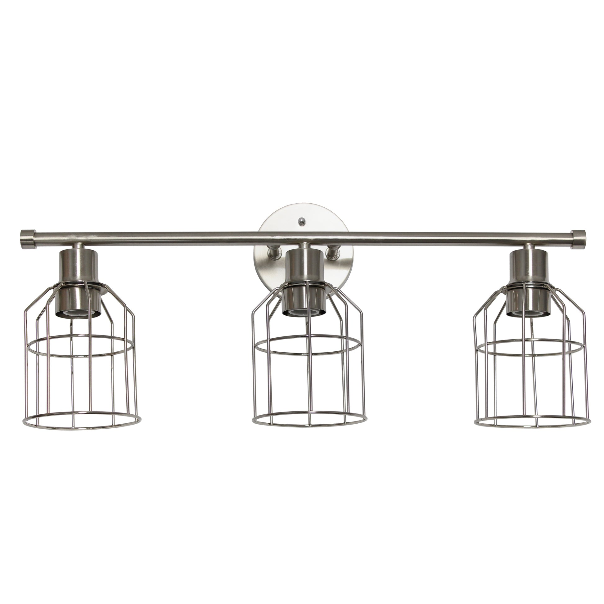 All The Rages Lalia Home Brushed Nickel 3-Light Industrial Wired Vanity Light