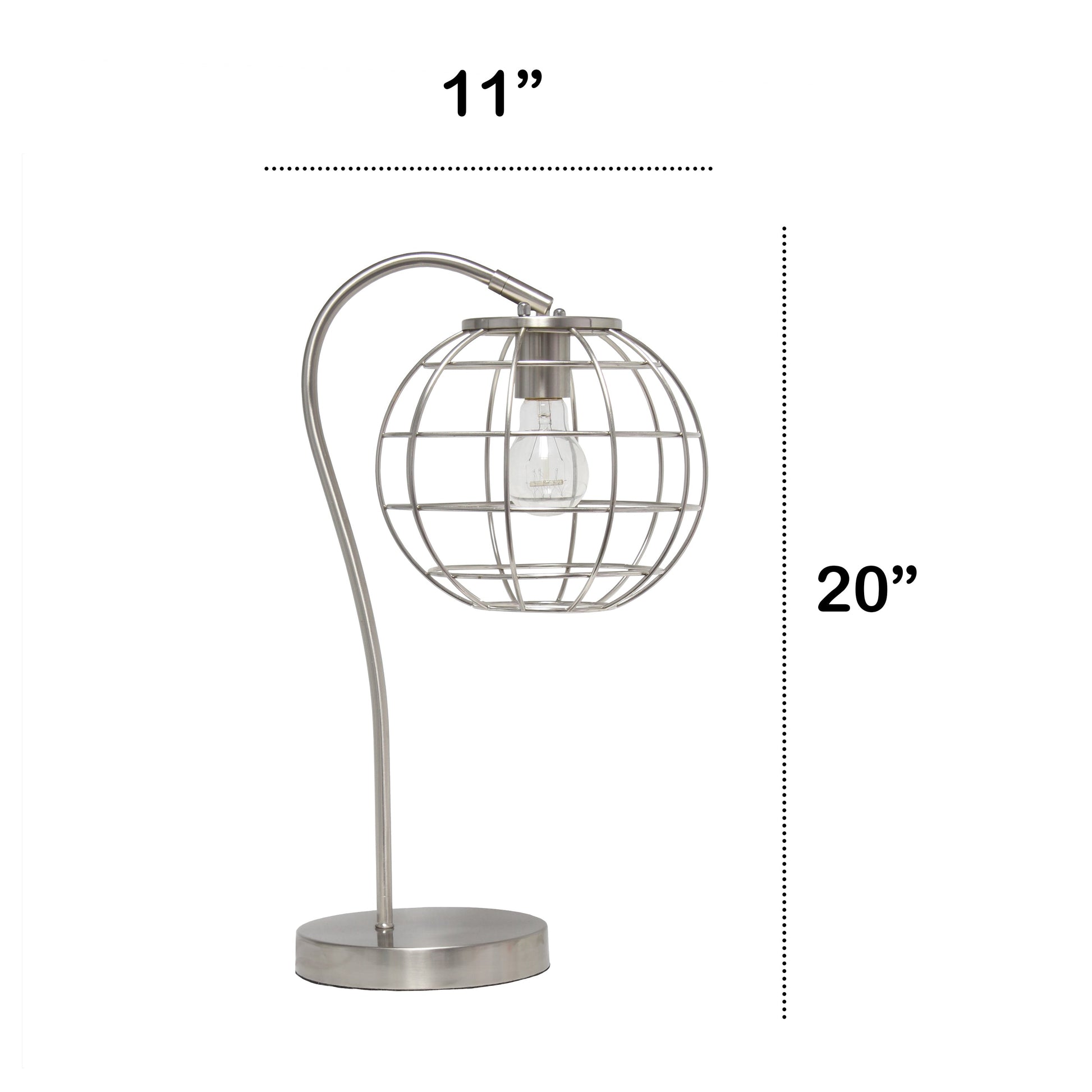 All The Rages Lalia Home Brushed Nickel Arched Metal Cage Table Lamp