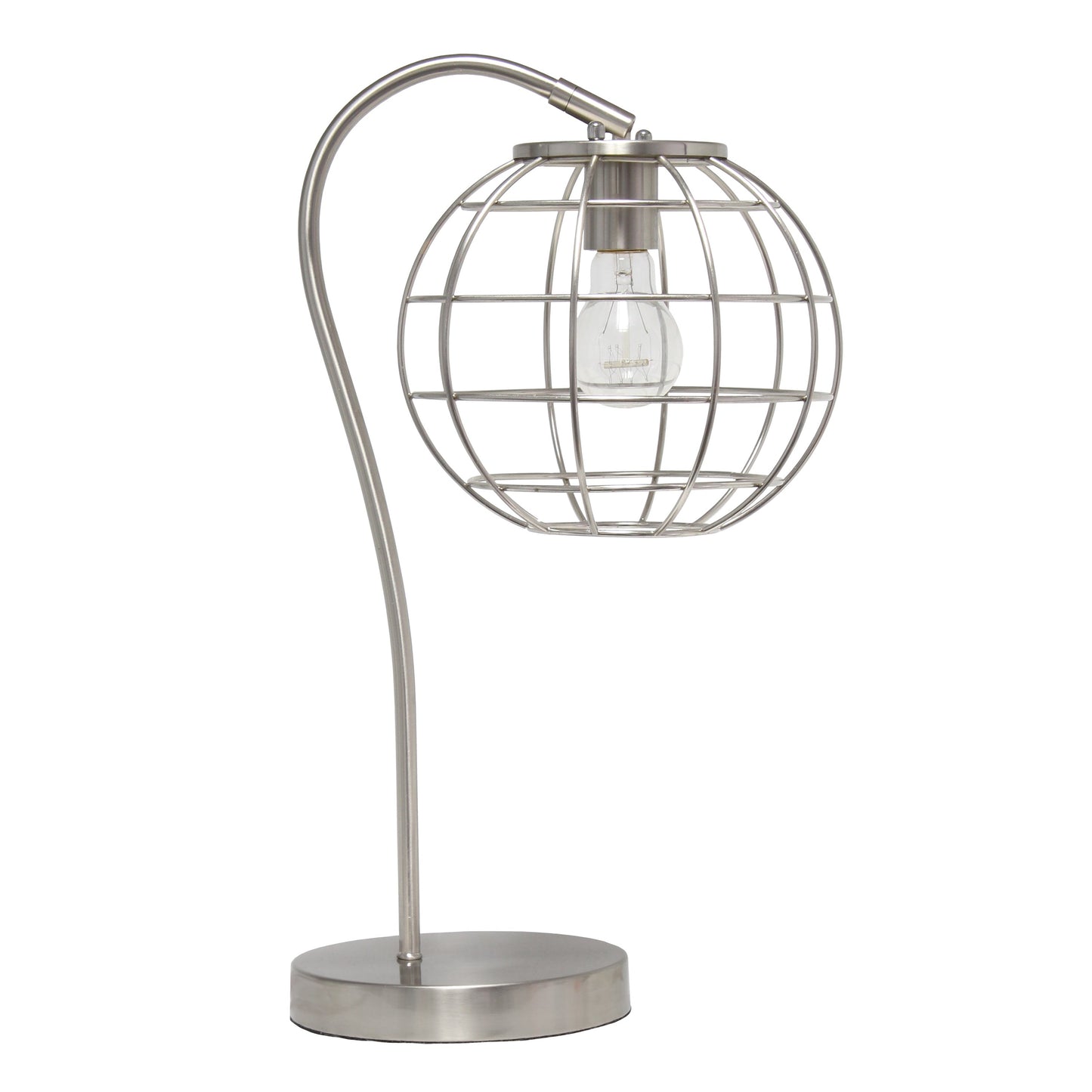 All The Rages Lalia Home Brushed Nickel Arched Metal Cage Table Lamp